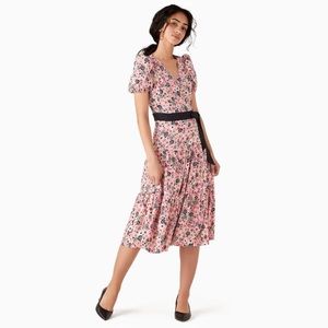 kate spade rosette blooms wrap midi dress NWOT